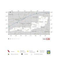Hydra, mapa souhvězdí – International Astronomical Union + Sky & Telescope (CC BY 3.0), česká legenda CoJeCo.cz (CC BY 4.0)