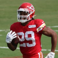 Jerrion Ealy, hráč amerického fotbalu týmu Kansas City Chiefs, při tréninku v přípravném kempu na Missouri Western State University v St. Josephu, Missouri, 7. srpna 2022 – Profimedia.CZ