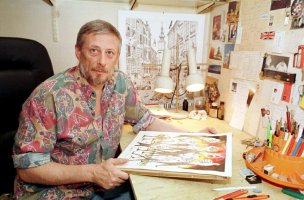 Dušan Polakovič ve svém ateliéru v Bratislavě (4.8.1998) – Archiv TASR / Rudolf Bihary / Profimedia.CZ