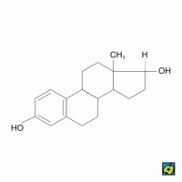 Estradiol, strukturní vzorec – CoJeCo.cz (CC BY-SA 4.0)