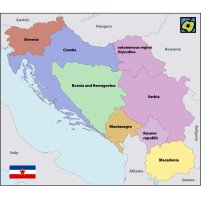 Mapa států bývalé Jugoslávie – CoJeCo.cz (CC BY-SA 4.0)