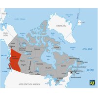 Provincie Britská Kolumbie, Kanada, mapa polohy – CoJeCo.cz (CC BY-SA 4.0)