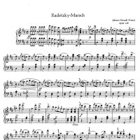 Začátek partitury Radeckého pochodu – Fair use