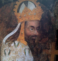 Karel IV., ostatková scéna na nástěnné malbě v kostele Panny Marie na Karlštejně – volné dílo