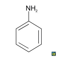 Anilin, 2D strukturní vzorec – CoJeCo.cz (CC BY-SA 4.0)