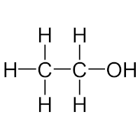 Ethanol, strukturní 2D vzorec – volné dílo