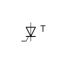 Schématická značka tyristoru – CoJeCo.cz (CC BY-SA 4.0)