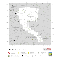 Řeka Eridanus, mapa souhvězdí – International Astronomical Union + Sky & Telescope (CC BY 3.0), česká legenda CoJeCo.cz (CC BY 4.0)