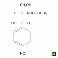 Chloramfenikol, strukturní vzorec – CoJeCo.cz (CC BY-SA 4.0)