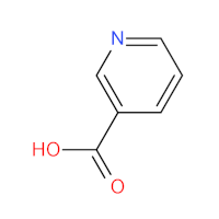 Niacin, strukturní vzorec – CoJeCo.cz (CC BY-SA 4.0)