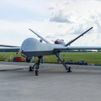Bezpilotní bojový letoun General Atomics MQ-9 Reaper amerického letectva na výstavě ILA Berlin Air Show, Berlín, Německo (2.6.2016) – Sergey Kohl / Shutterstock