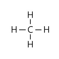 Methan, strukturní vzorec – CoJeCo.cz (CC BY 4.0)