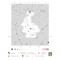 Malý medvěd, mapa souhvězdí – International Astronomical Union + Sky & Telescope (CC BY 3.0), česká legenda CoJeCo.cz (CC BY 4.0)