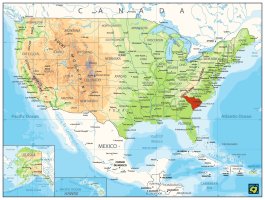 Jižní Karolína, mapa polohy – CoJeCo.cz (CC BY-SA 4.0)