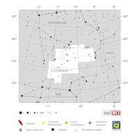 Malý lev, mapa souhvězdí – International Astronomical Union + Sky & Telescope (CC BY 3.0), česká legenda CoJeCo.cz (CC BY 4.0)