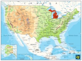 Michigan, poloha státu – CoJeCo.cz (CC BY-SA 4.0)