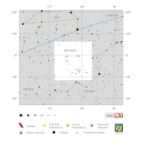 Sextant, mapa souhvězdí – International Astronomical Union + Sky & Telescope (CC BY 3.0), česká legenda CoJeCo.cz (CC BY 4.0)