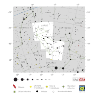 Vlk, mapa souhvězdí – International Astronomical Union + Sky & Telescope (CC BY 3.0), česká legenda CoJeCo.cz (CC BY 4.0)