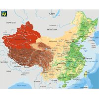 Čína, autonomní oblast Sin-ťiang, mapa polohy – CoJeCo.cz (CC BY-SA 4.0)