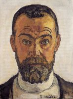 Ferdinand Hodler: Autoportrét s vytřeštěnýma očima (1912) – Volné dílo