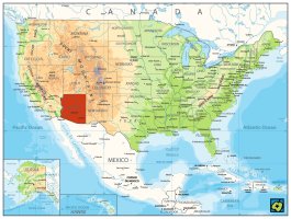 Arizona, poloha státu – CoJeCo.cz (CC BY-SA 4.0)