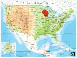 Wisconsin, poloha státu – CoJeCo.cz (CC BY-SA 4.0)