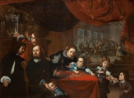 Karel Škréta: Podobizna řezače drahokamů Dionysia Miseroniho a jeho rodiny (asi 1653), Národní galerie – volné dílo