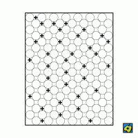 Intersticiální tuhý roztok: schéma umístění atomů přísadových prvků (vyznačených křížky) ve volných prostorech mřížky základního kovu – CoJeCo.cz (CC BY-SA 4.0)