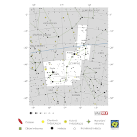 Štír, mapa souhvězdí – International Astronomical Union + Sky & Telescope (CC BY 3.0), česká legenda CoJeCo.cz (CC BY 4.0)