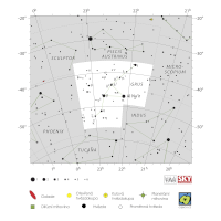Jeřáb, mapa souhvězdí – International Astronomical Union + Sky & Telescope (CC BY 3.0), česká legenda CoJeCo.cz (CC BY 4.0)