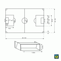 Fotbal, schéma hřiště a fotbalové brány – CoJeCo.cz (CC BY-SA 4.0)