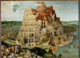 Stavba Babylónské věže, olej na dubovém dřevě (mezi lety 1525–1530) – Pieter Bruegel starší / Profimedia.CZ