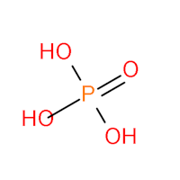 Kyselina fosforečná, strukturní vzorec – CoJeCo.cz (CC BY-SA 4.0)