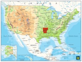 Arkansas, poloha státu – CoJeCo.cz (CC BY-SA 4.0)