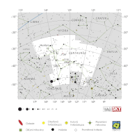Kentaur, mapa souhvězdí – International Astronomical Union + Sky & Telescope (CC BY 3.0), česká legenda CoJeCo.cz (CC BY 4.0)