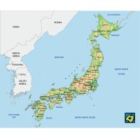 Japonské ostrovy, fyzická mapa – CoJeCo.cz (CC BY-SA 4.0)
