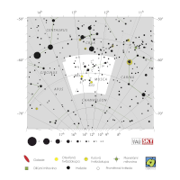 Moucha, mapa souhvězdí – International Astronomical Union + Sky & Telescope (CC BY 3.0), česká legenda CoJeCo.cz (CC BY 4.0)