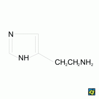 Histamin, 2D strukturní vzorec – CoJeCo.cz (CC BY-SA 4.0)
