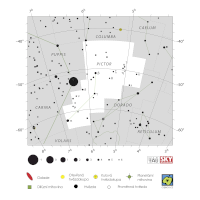 Malíř, mapa souhvězdí – International Astronomical Union + Sky & Telescope (CC BY 3.0), česká legenda CoJeCo.cz (CC BY 4.0)