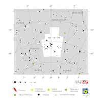 Mřížka, mapa souhvězdí – International Astronomical Union + Sky & Telescope (CC BY 3.0), česká legenda CoJeCo.cz (CC BY 4.0)
