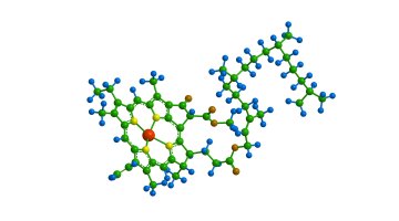 Molekula chlorofylu a, strukturální model molekuly – Raimundo79 / Shutterstock