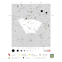 Rajka, mapa souhvězdí – International Astronomical Union + Sky & Telescope (CC BY 3.0), česká legenda CoJeCo.cz (CC BY 4.0)