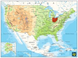 Ohio, poloha státu – CoJeCo.cz (CC BY-SA 4.0)