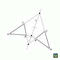 Osově souměrné trojúhelníky: s osa souměrnosti – CoJeCo.cz (CC BY-SA 4.0)