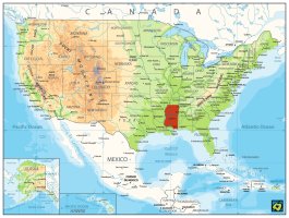 Mississippi, poloha státu – CoJeCo.cz (CC BY-SA 4.0)