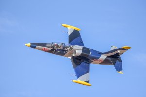 Letounu Aero L-39 Albatros při veřejné ukázce na letišti Tempe v Bloemfonteinu v Jihoafrické republice, 16. července 2016 – Grobler du Preez /