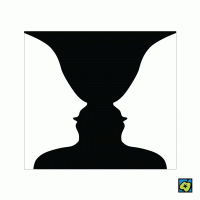 Figura a pozadí: dva bílé profily na černém pozadí (černý kalich na bílém pozadí) – CoJeCo.cz (CC BY-SA 4.0)