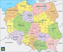 Administrativní dělení Polska, vojvodství – CoJeCo.cz (CC BY-SA 4.0)