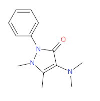 Amidopyrin, strukturní vzorec – CoJeCo.cz (CC BY 4.0)
