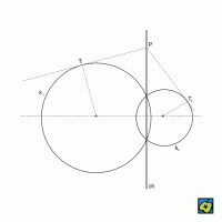 Chordála dvou kružnic: chordála ch kružnic k<sub>1</sub> a k<sub>2</sub> – CoJeCo.cz (CC BY-SA 4.0)